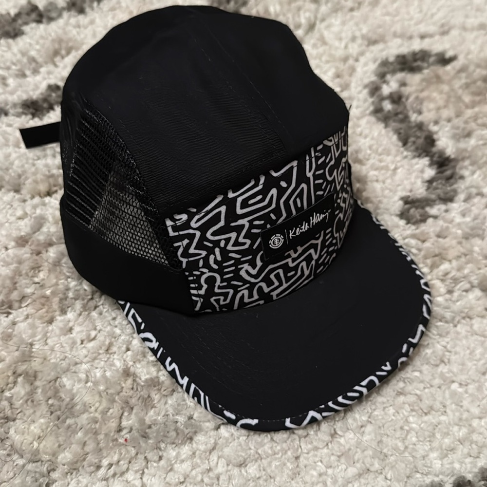 NWOT Element x Kieth Haring 5 panel hat mesh sides black